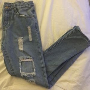 Distressed Mom  jeans